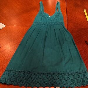 O’Neill Teal Lace Lined 100% Cotton Dress - Small